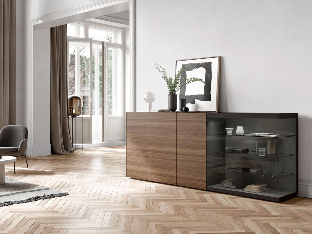 ScheuberAG_Interlübke_Sideboard_Vitrine Nussbaum